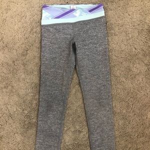 Lululemon Ivivva Geometric Waistband Grey Leggings
